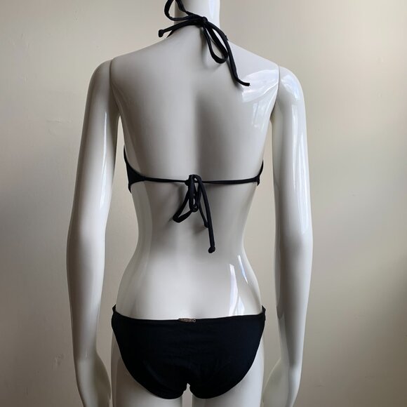 Sauvage Black zipper monokini cut out strappy one piece swimsuit - Picture 5 of 9